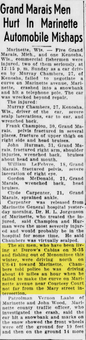 Durows Cabins (Durows Resort) - Mar 19 1941 Article